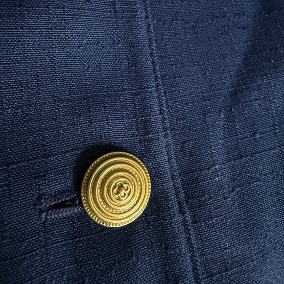 Vintage Sag Harbor Petite Womens Navy Blazer Size 14P 2-Button Polyester Blend J - Picture 9 of 10